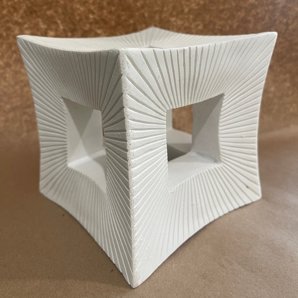 Modern White Textured Sculpture